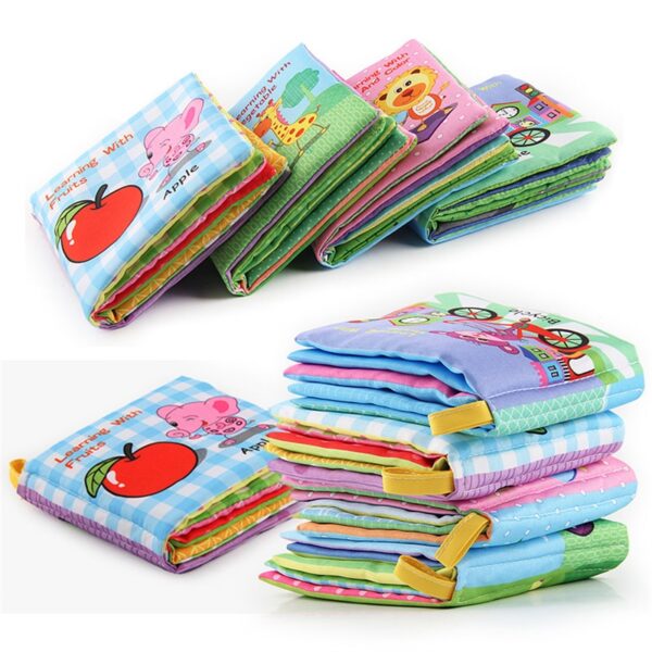 0-12Monthes Baby Cloth Book Fruits Animals Cognize Puzzle Book Infant Kids Early Learning Educational Fabric Books Toys игрушк - Image 2