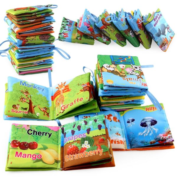 0-12Monthes Baby Cloth Book Fruits Animals Cognize Puzzle Book Infant Kids Early Learning Educational Fabric Books Toys игрушк - Image 6