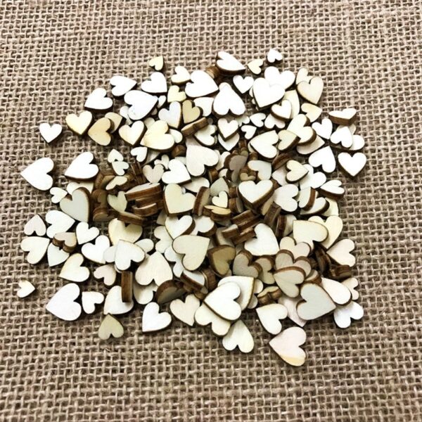 100 Pcs Creative Rustic Wood Wooden Love Heart Wedding Table Scatter Decoration Crafts DIY Party Decoration Best Gift - Image 2