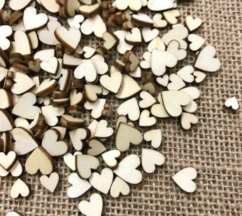 100 Pcs Creative Rustic Wood Wooden Love Heart Wedding Table Scatter Decoration Crafts DIY Party Decoration Best Gift