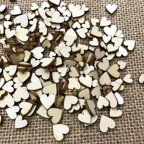 100 Pcs Creative Rustic Wood Wooden Love Heart Wedding Table Scatter Decoration Crafts DIY Party Decoration Best Gift - Image 6