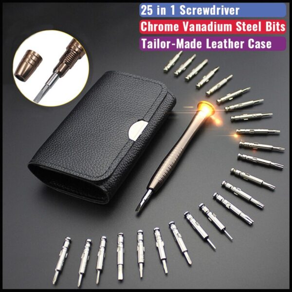 25 in 1 Mini Precision Screwdriver Magnetic Set Electronic Repair Tools Kit For iPhone Camera Watch PC - Image 2