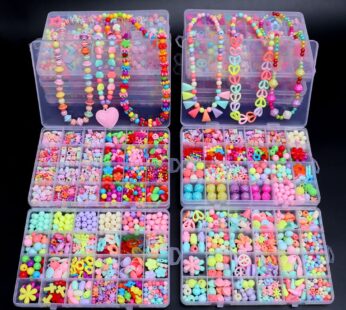 500pcs DIY Handmade Beaded Children’s Toy Creative Loose Spacer Beads Crafts Making Bracelet Necklace Jewelry Kit Girl Toy Gift