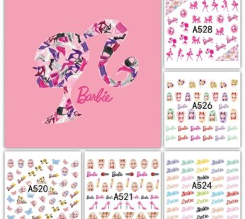 Cartoon Barbie Nail Stickers for Female Kawaii Princess Y2K Girls Tearable Nail Art Watermark Stickers Children Diy Toy Gifts