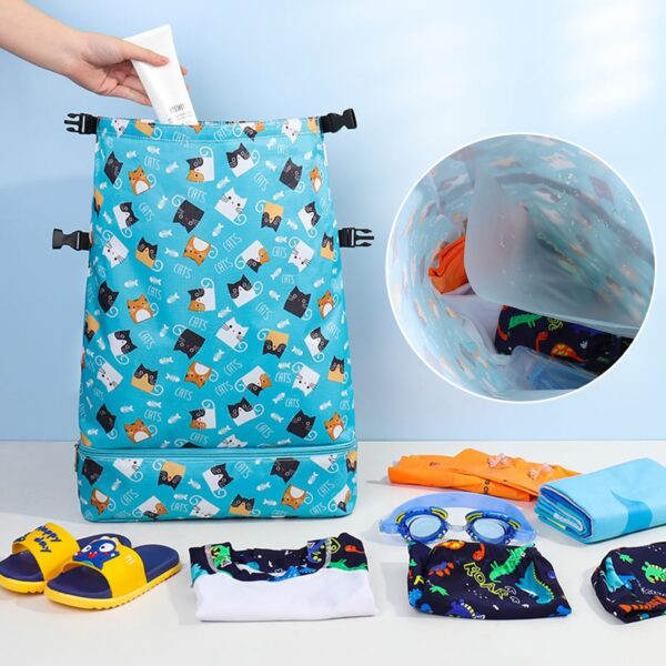 Children Waterproof Swimming Backpack Kids Outdoor Pool Beach Backpack Combo Dry Wet Bags Adjustable Sports Storage Bag Dropship - Image 3