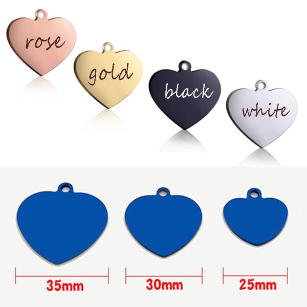 Dog ID Heart Tag Custom Personalized Cat Collar Pendant Engraved Pet Necklace Chain Charm Supplies For Name Products - Image 3