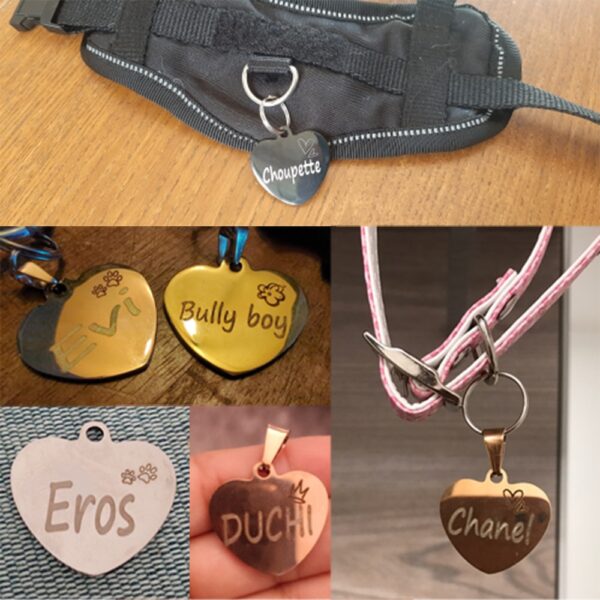 Dog ID Heart Tag Custom Personalized Cat Collar Pendant Engraved Pet Necklace Chain Charm Supplies For Name Products - Image 5