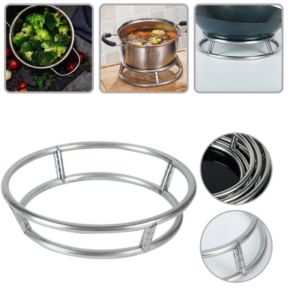 Home Wok Rack Double Insulation Heat Resistant Anti-scald Rack Thick Stainless Steel Round Shelf Kitchen Supplies - Image 2