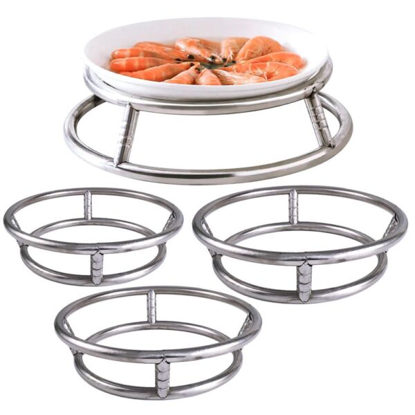 Home Wok Rack Double Insulation Heat Resistant Anti-scald Rack Thick Stainless Steel Round Shelf Kitchen Supplies