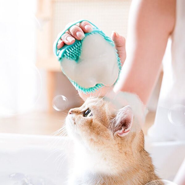 Pet Bathing Brush Soft Silicone Massager Shower Gel Bathing Brush Clean Tools Comb Dog Cat Cleaning Grooming Supplies - Image 3