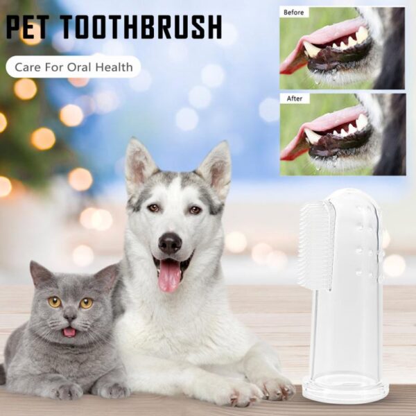 Pet Toothbrush Super Soft Pet Finger Grooming Dog Brush Bad Breath Tartar Teeth Care Tool Pet Cleaning Silicagel Supplies