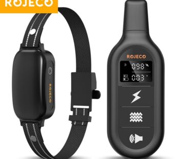 ROJECO Electric Dog Training Collar 3300ft Remote Control IPX7 Waterproof Vibrator Electric Pet Puppy Dog Bark Stop Shock Collar