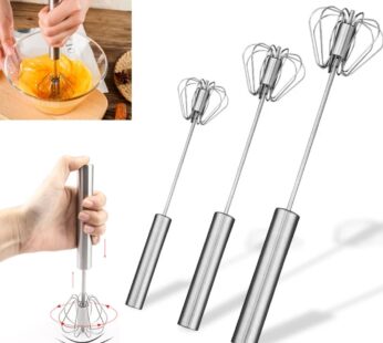 Semi-automatic Egg Beater 304 Stainless Steel Egg Whisk Manual Hand Mixer Self Turning Egg Stirrer Kitchen Accessories Egg Tools