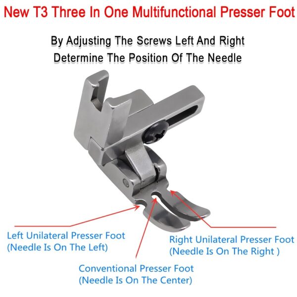 Universal Foot #T3 Adjustable Cording/Regular/Zipper Presser Foot For 1-Needle Lockstitch Industrial Sewing Machine Accessories - Image 5