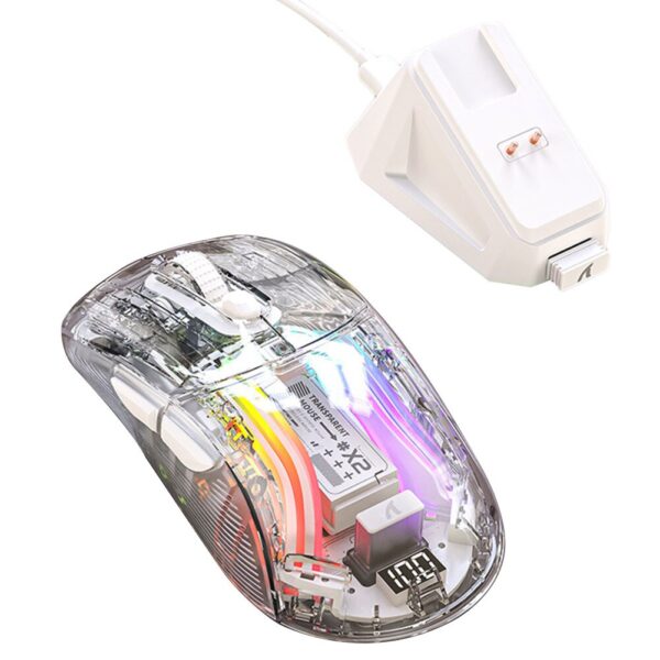 Wireless Portable Mouse Bluetooth-Compatible 5.0/2.4G/USB-C 3 Modes Electronic Competition Mice Transparent for ESports Office - Image 4