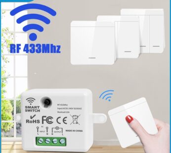 Wireless Smart Switch Light 433Mhz RF 86 Wall Panel Switch with Remote Control Mini Relay Receiver 220V Home Led Light Lamp Fan