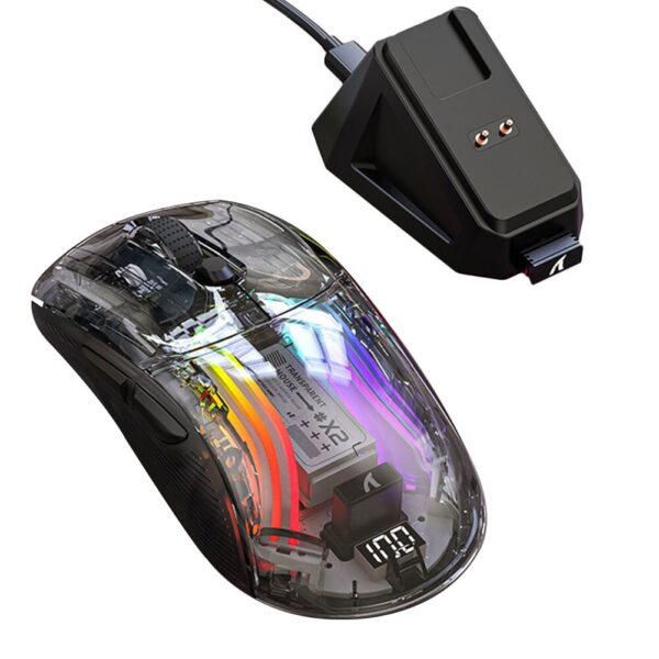 Wireless Wired Mouse Bluetooth-Compatible 5.0/2.4G/USB-C 3 Modes Electronic Competition Mice Transparent for PC Laptop Desktop - Image 4