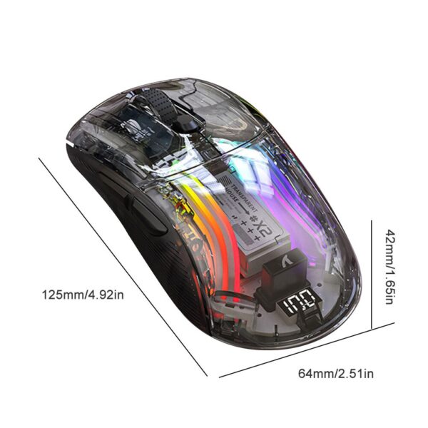 Wireless Wired Mouse Bluetooth-Compatible 5.0/2.4G/USB-C 3 Modes Electronic Competition Mice Transparent for PC Laptop Desktop - Image 6