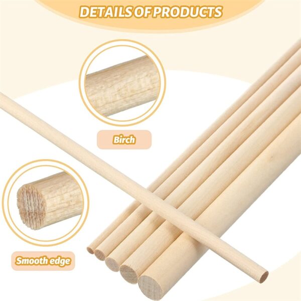 Wooden Craft Sticks Bulk, Wood Sticks for Crafts, Wooden Sticks for Crafting, Wood Dowels for Crafting Wooden Stick - Image 5