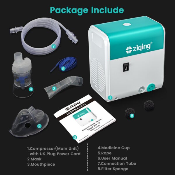 Ziqing Compressor Nebulizer Machine Nebulizador Household Health Monitors Portable Quiet Atomized Humidifier for Adult Child